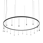 Skybell Multi Light Circle Pendant W/ Uplights - Ebony Black