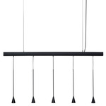 Skybell Multi Linear Light Pendant W/ Uplights - Ebony Black