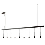 Skybell Multi Linear Light Pendant W/ Uplights - Ebony Black