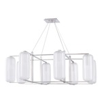 Pebble Chandelier - Polished Nickel / Etched Glass