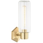 Roebling Wall Sconce - Aged Brass / Clear