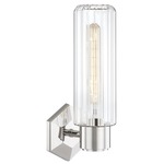 Roebling Wall Sconce - Polished Nickel / Clear