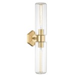 Roebling Wall Sconce - Aged Brass / Clear