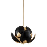 Lotus Chandelier - Gold / Black