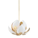 Lotus Chandelier - Gold / White