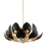 Lotus Chandelier - Gold / Black