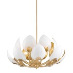 Lotus Chandelier - Gold / White