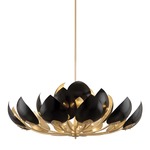 Lotus Chandelier - Gold / Black