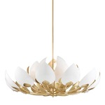 Lotus Chandelier - Gold / White