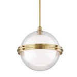 Northport Pendant - Aged Brass / Clear