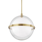 Northport Pendant - Aged Brass / Clear