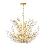 Tulip Chandelier - Gold Leaf / Crystal