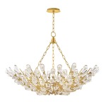 Tulip Bowl Chandelier - Gold Leaf / Crystal