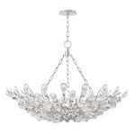 Tulip Bowl Chandelier - Silver Leaf / Crystal