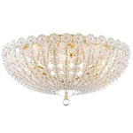 Floral Park Ceiling Light Fixture - Aged Brass / Clear
