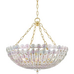 Floral Park Chandelier - Aged Brass