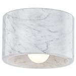 Loris Ceiling Light - Polished Nickel / White Marble