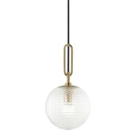 Jewett Pendant - Aged Brass / Clear