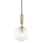 Jewett Pendant - Aged Brass / Clear