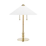 Flare Table Lamp - Aged Brass / White
