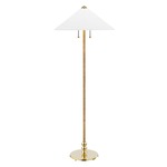 Flare Floor Lamp - Aged Brass / White