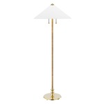 Flare Floor Lamp - Aged Brass / White