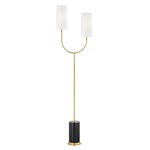 Vesper Floor Lamp - Aged Brass / White
