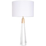 Monroe Table Lamp - Brushed Brass / White Linen
