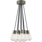 Alva Multi-Light Pendant - Satin Nickel / Black Cord