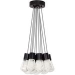 Alva Multi-Light Pendant - Black / Black / White Cord