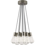 Alva Multi-Light Pendant - Satin Nickel / Black / White Cord