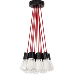 Alva Multi-Light Pendant - Black / Red Cord