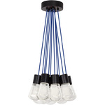 Alva Multi-Light Pendant - Black / Blue Cord