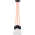 Alva Multi-Light Pendant - Black / Orange Cord