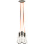 Alva Multi-Light Pendant - Satin Nickel / Orange Cord
