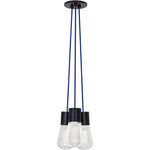 Alva Multi-Light Pendant - Black / Blue Cord