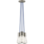 Alva Multi-Light Pendant - Satin Nickel / Blue Cord