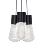 Alva Multi-Light Pendant - Black / Gray Cord