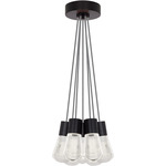 Alva Multi-Light Pendant - Black / Black / White Cord