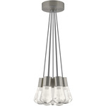 Alva Multi-Light Pendant - Satin Nickel / Black / White Cord