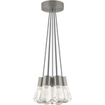 Alva Multi-Light Pendant - Satin Nickel / Black/White Cord