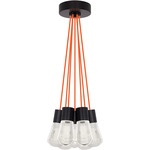 Alva Multi-Light Pendant - Black / Orange Cord