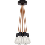 Alva Multi-Light Pendant - Black / Copper Cord
