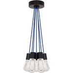 Alva Multi-Light Pendant - Black / Blue Cord
