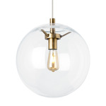 Palona LED Pendant - Aged Brass / Clear