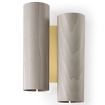 Black Note Duplet Wall Sconce - Gold / Grey Wood
