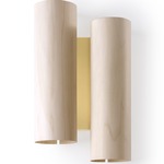 Black Note Duplet Wall Sconce - Gold / Ivory White Wood