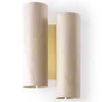 Black Note Duplet Wall Sconce - Gold / Ivory White Wood