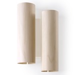 Black Note Duplet Wall Sconce - Matte Ivory / Ivory White Wood
