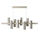 Black Note Keys Linear Pendant - Matte Ivory / Grey Wood